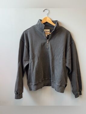 NWT Le Bon Shoppe Noah Quarter Zip Fleece Top in Gray XS/S